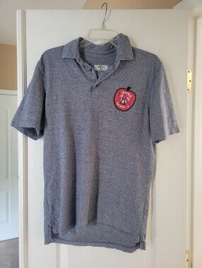Universal Studios Dr Seuss Teacher of All Things Polo Shirt Blue Gray Small S
